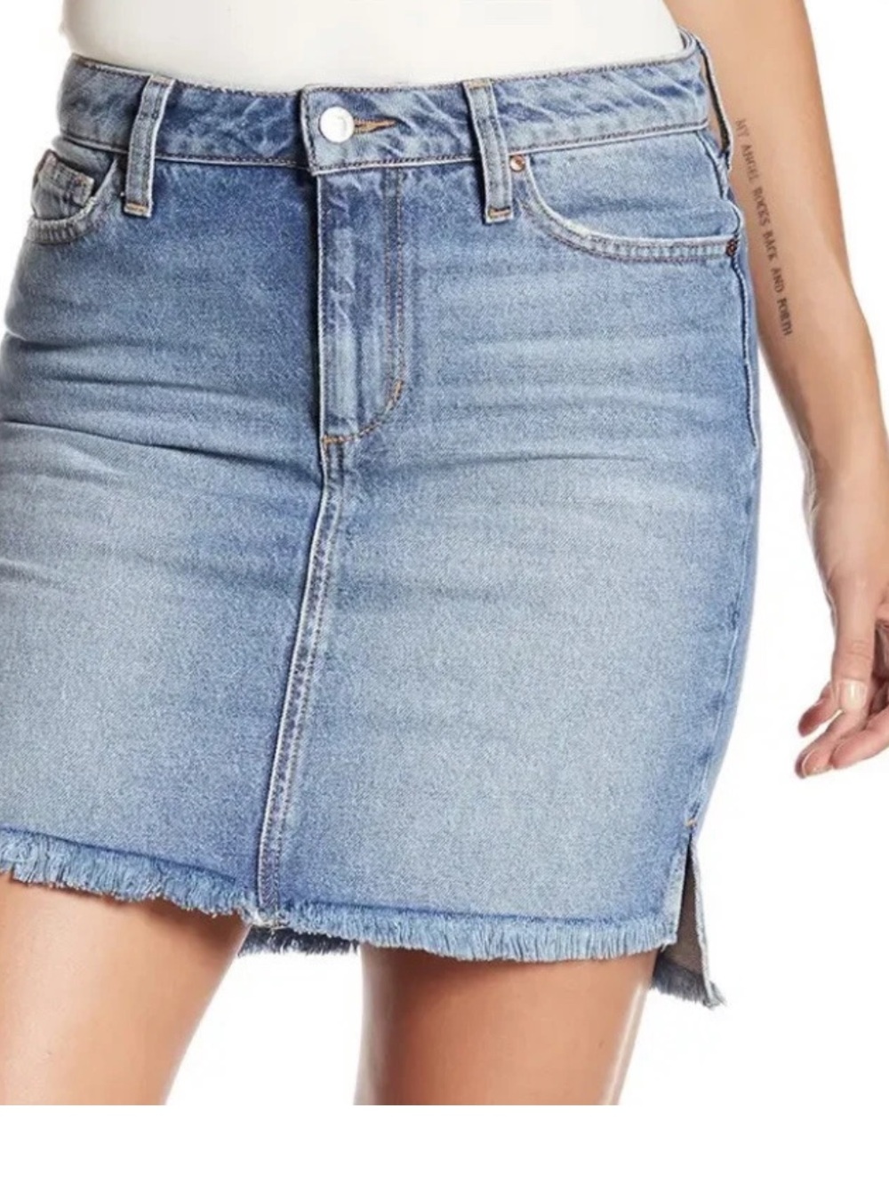 Joes Skirt‎ womens size 25 Denim Mini blue cotton blend frayed hem high waisted